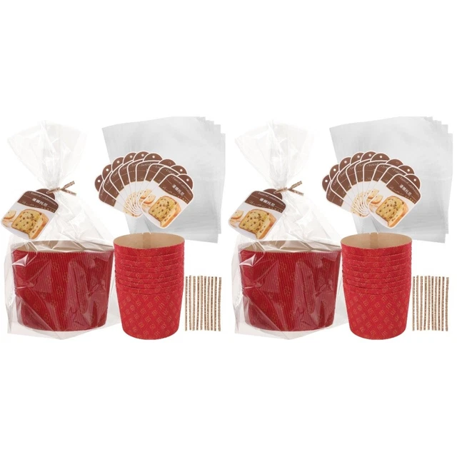 2 Sets Corrugated Cake Cups Cupcake Paper Cups Muffin Baking Liners Red