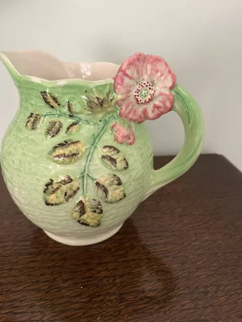 Vintage Shorter And Son Floral Jug In Green 6 Inches High