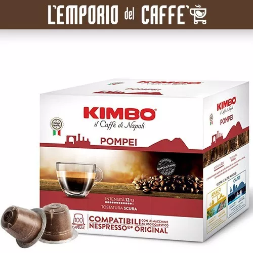 400 Capsule Compatible Nespresso Café Kimbo Mélange Pompei Forte Et A Décidé