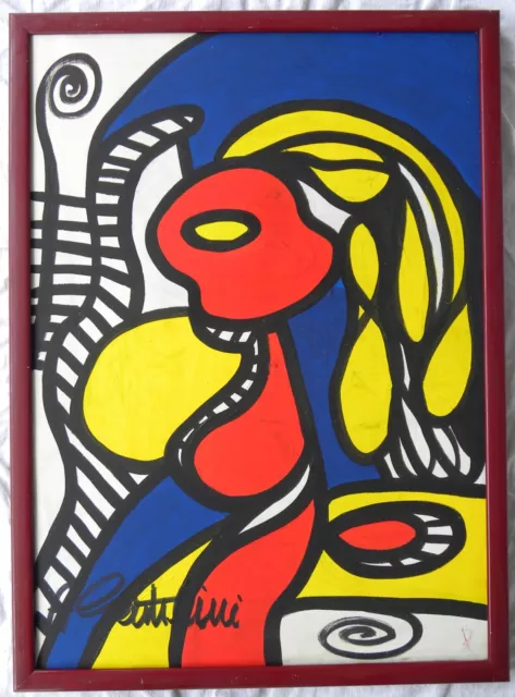 Aldo GENTILINI (Genova 1912–Volpeglino 1982) Composizione astratta TELA cm 70x50