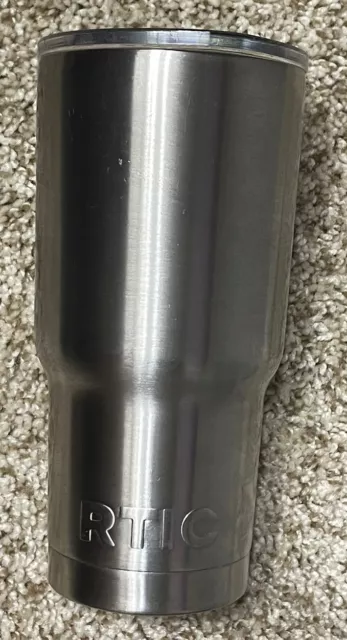 Rtic Insulated Tumbler Travel Mug W/ Lid 20 Oz Silver Stainless Steel Unused New