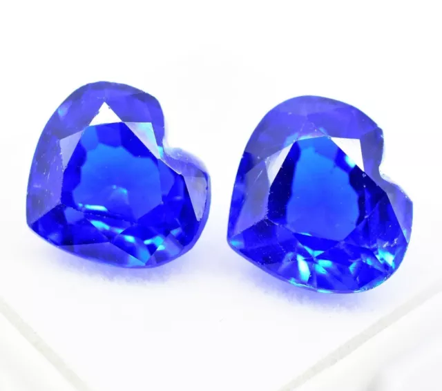 15 Ct Natural Blue Tanzanite Heart Cut VVS Clean Loose Gemstone Pair