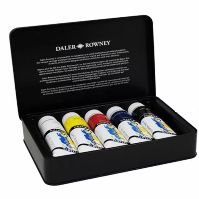 DALER ROWNEY SYSTEM 3 Acrylic - Limited Edition Tin - Process Set - 5 x  75ml £29.99 - PicClick UK