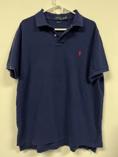 Polo Ralph Lauren Polo Shirt Mens Size XXL Navy Blue Short Sleeve Logo Casual