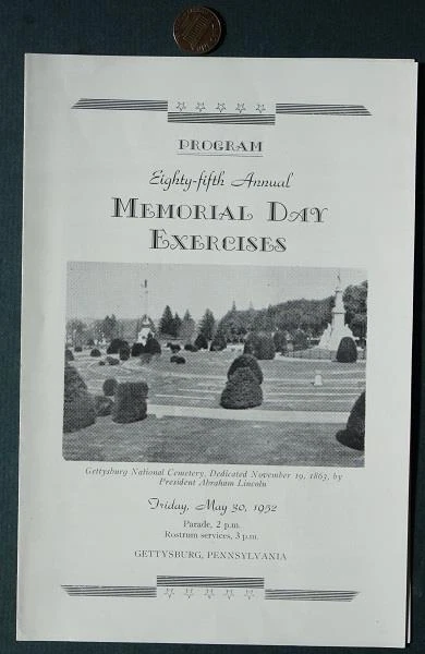 1952 PENNSYLVANIE GETTYSBURG adresse guerre civile champ de bataille