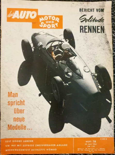 Auto Motor und Sport ●Zeitschrift von Nr. 16 v. 1961 ●Ferrari 156●GP von England