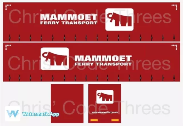 Code 3 Adhesive Trailer Decal Mammoet Ferry Transport 1/50 1/64 1/76 1/87 1/148