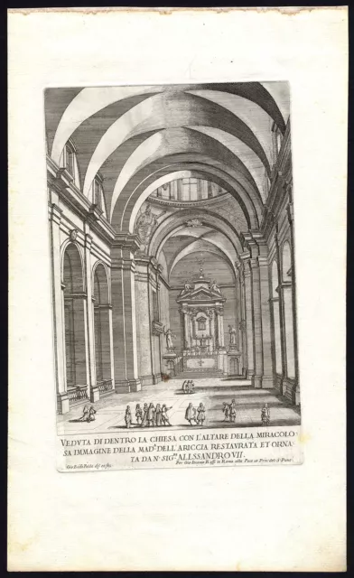 Antique Print-ROME-SANTA MARIA GALLORO-INTERIOR-ALTAR-Falda-Rossi-1665