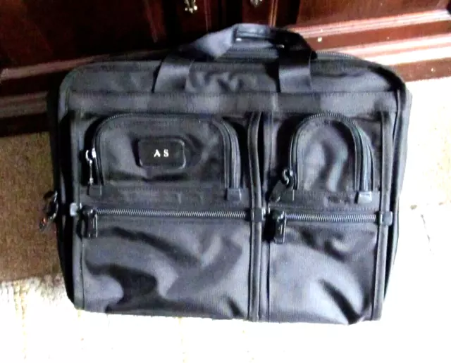 TUMI Alpha Deluxe Expandable Wheeled Rolling Briefcase Black Travel Bag #26103D4