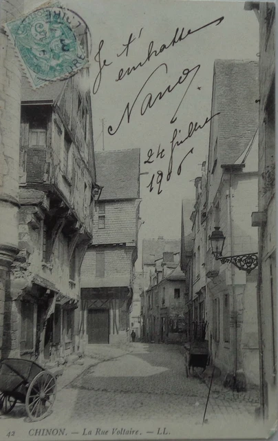 Chinon 37 CPA La Rue Voltaire Good Condition 1906