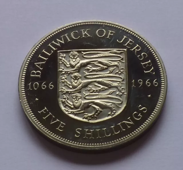 The Bailiwick of Jersey 5 Shillings 1966 - Proof, Norman Conquest
