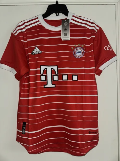 Camiseta deportiva Adidas Bayern Munich Munchen De Ligt #4 para hombre a rayas rojas/blancas medianas