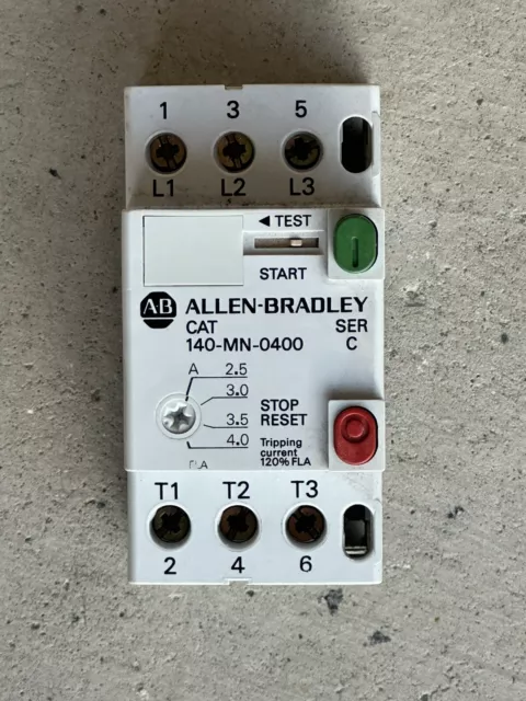 Allen-Bradley 140-MN-0400 SER. C Manual Motor Starter-Protector 2.5-4.0Amp Clean