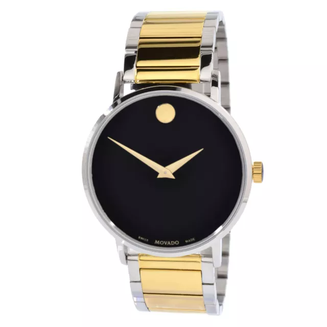 Movado Men's Watch Museum Classic Quartz Black Dial Two Tone Bracelet 0607217