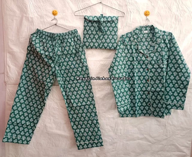 Nuevo Conjunto de pijama indio de algodón para mujer, ropa de noche ligera...