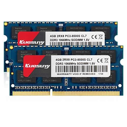 Kuesuny Compatible with Apple 8GB Kit 2x4GB DDR3 PC3-8500 1066MHz Memory Upgr...