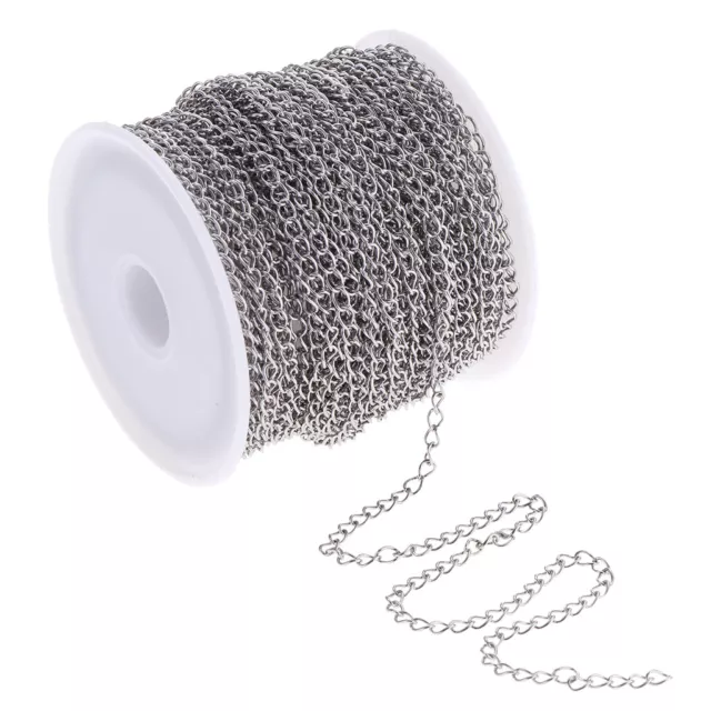12 meters Silver Stainless Steel Cable Chain for Crafting DIY Jewelry Making