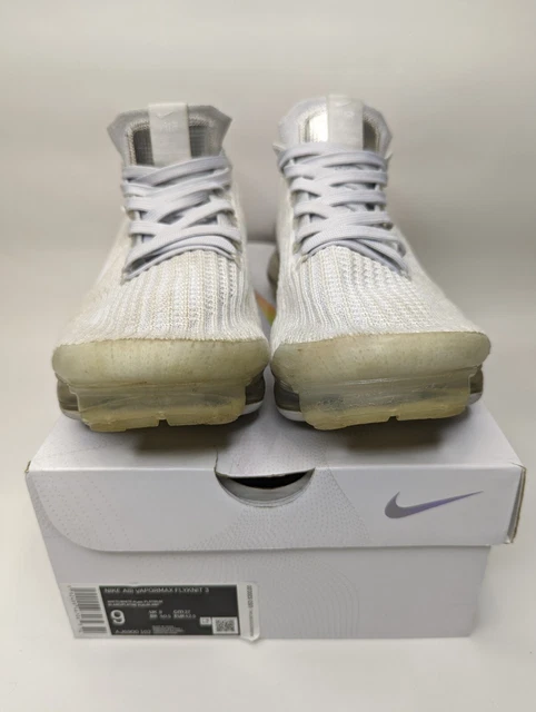 Nike Air Vapormax Flyknit 3 White Pure Platinum AJ6900-102 Men's Size 9