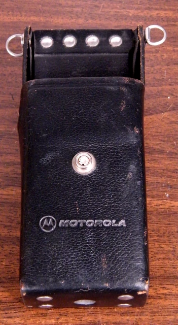 Vintage Motorola Belt Pouch Radio Holster Leather, Black, Part# 1502171J02