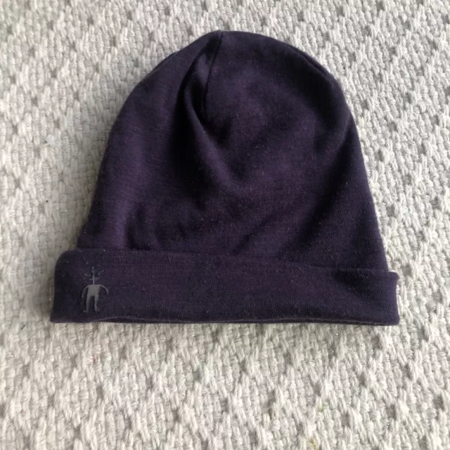 Smartwool Purple Merino Wool Stretch Lightweight Beanie Hat Cap Women's