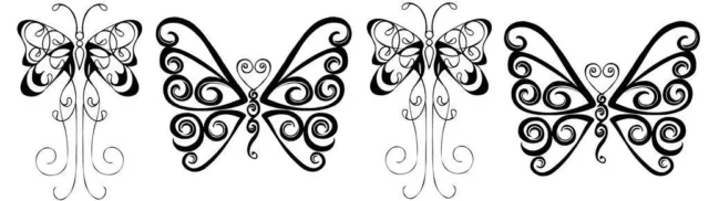 4 Tatuaggi Temporanei Tattoo Farfalle Butterfly Tribali