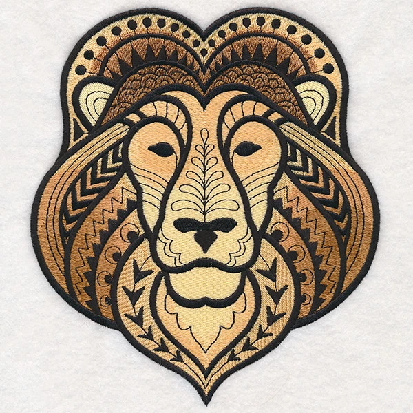 Embroidered Short-Sleeved T-Shirt - Majestic Lion M14495 Size S - XXL