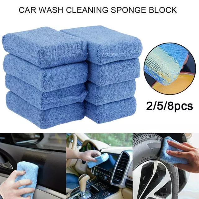 Car Detailing Cleaning Pad Microfiber Foam Sponge Polish Wax Applicator 8Pcs