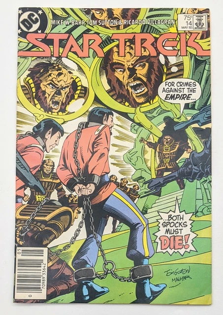 Star Trek #14 Newsstand Variant VF+ Spock Kirk DC Comics Vol. 1 1985