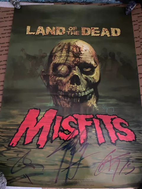 Misfits Signed Poster Land Of The Dead Tour Jerry Only Doyle 2015 Rare Suydam