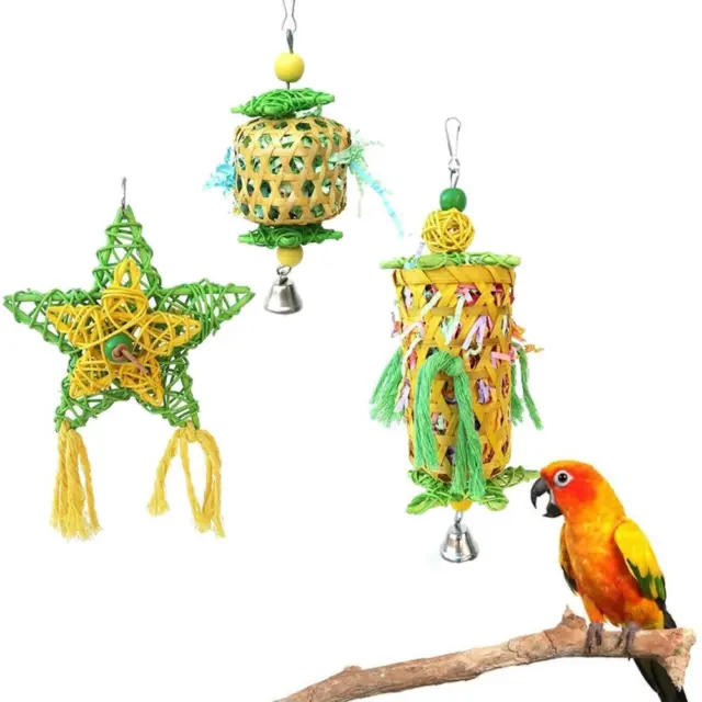 Hanging with Bell Shredder Toy Parrot Supplies Chewing Toys Bird Accessories