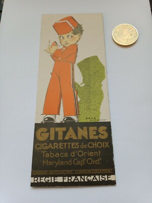 Marque Page Publicitaire Illustration R  Vincent Cigarettes Gitanes Balto tabac 