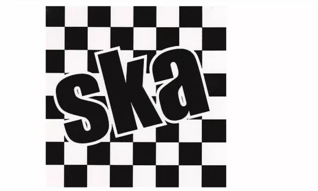 Ska word in Check Pattern 80s Ska Music Iconic Skinhead Vinyl wall Decal Sticker