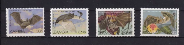 Sambia Zambia 1989 MiNr. 474 - 477  Fledermaus  Fledermäuse komplett postfrisch