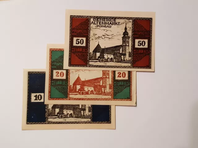 Autriche 🌟 Lot 3 Notgeld  Austria Papermoney