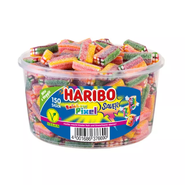 Confetti in gomma frutta Haribo Rainbow Pixel acido vegetale pezzi 1200 g