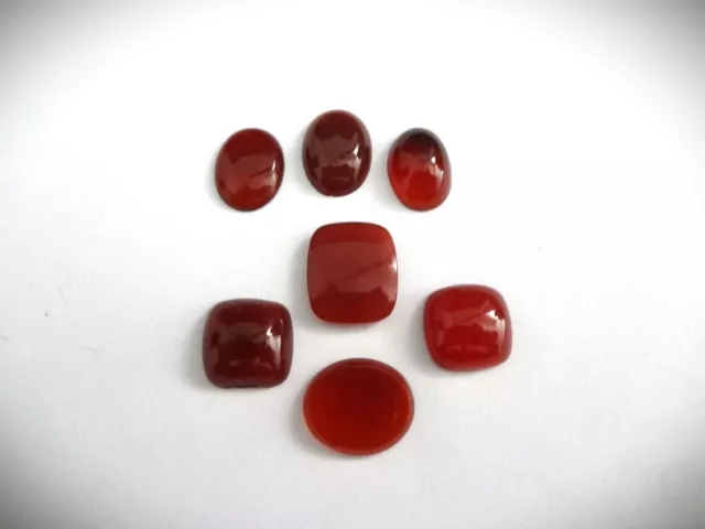 7 Loose Antique Carnelian Stones Various Sizes and shapes