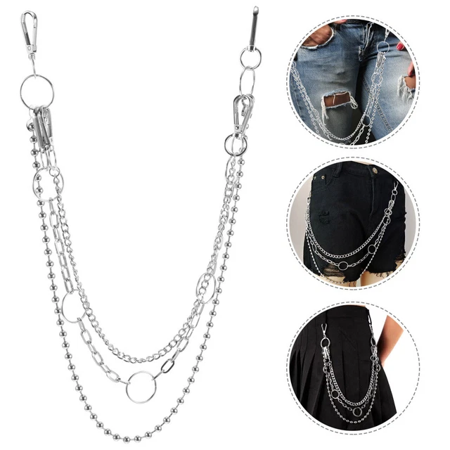 Chaînes Jean Hip-Hop Punk PFLYPF - 4 Paires Métal - Déco Pantalon Et Sac Style Streetwear