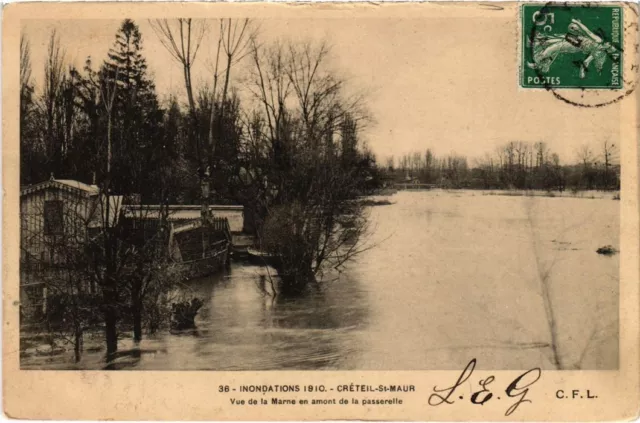 CPA AK Creteil Vue de la Marne en amont de la passerelle FRANCE (1282335)