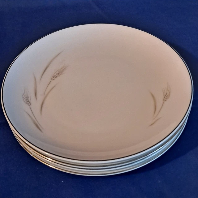 Vintage Lot 4 Fine China of Japan MOON WHEAT BREAD PLATES Dessert Snack 6 1/2"