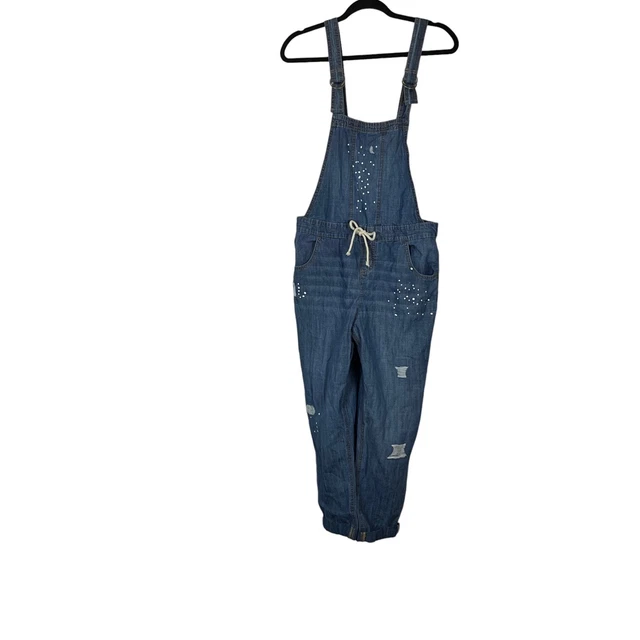 Justice Denim Overalls Soft and Stretchy Size 18 100% Cotton Corded Waist New