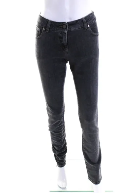 Alexander McQueen Womens High Rise Straight Leg Jeans Gray Denim Size IT 42