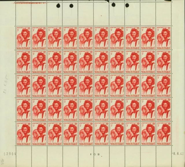 Mauritania -French Colony 1938- MNH. Yvert Nr.: 92. Sheet of 50..(EB) AR1-01099