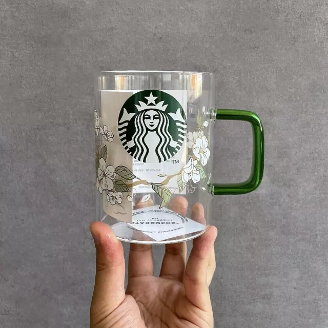 NEW Starbucks Creative Green Mountain Mount Fuji Mug Glass Cups Korea 355ml  Gift
