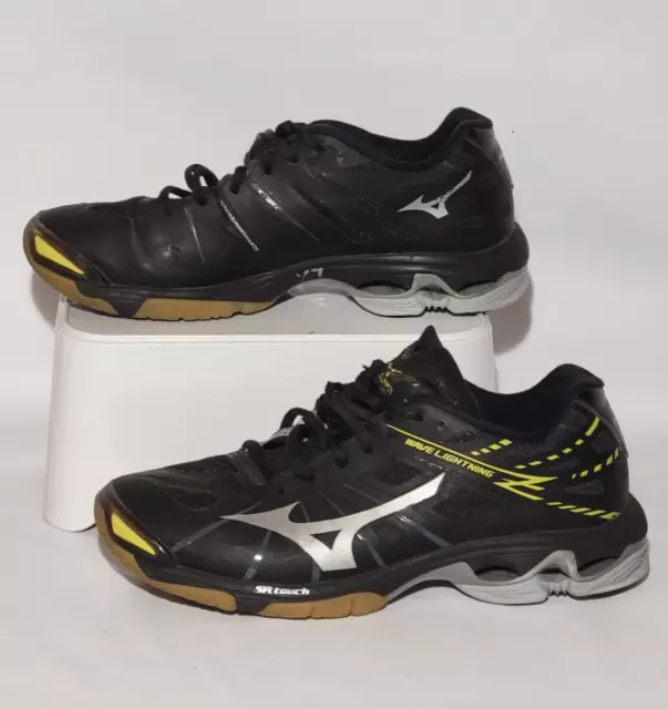 Mizuno Wave Lightning Z Volleyball Shoes Black Silver Yellow US Size W7.5