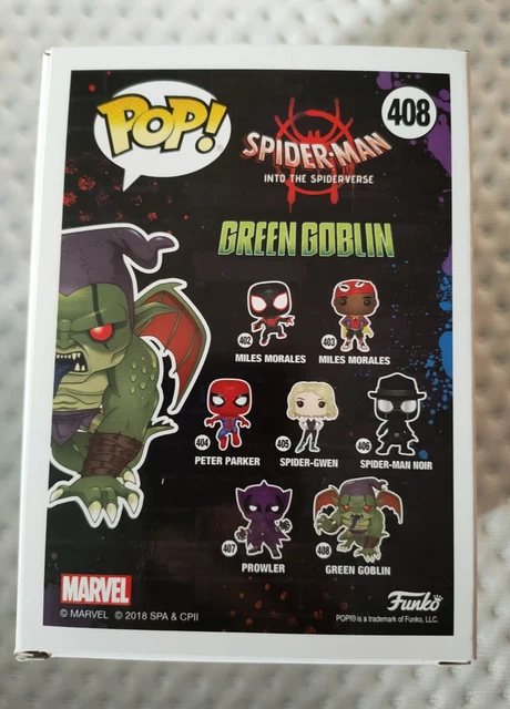 SPIDERMAN INTO THE Spiderverse Green Goblin #408 Funko Pop Bobblehead ...