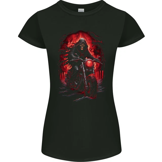 Mascara Vert My Moto Est Appelant Moto Motard T-Shirt 100% Coton Femme Motarde