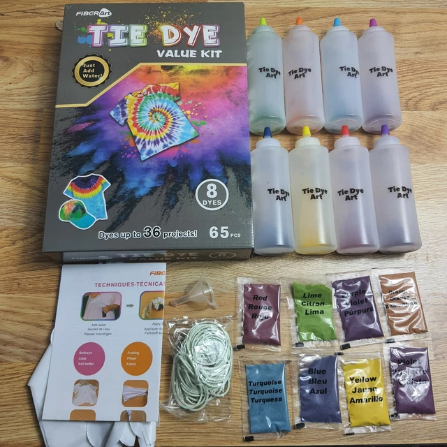 Kit de tinte de corbata FIBERART, 8 colores conjunto de artes y oficios de tinte permanente CORREO GRATUITO