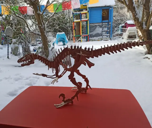 1x DINO 80cm 3D Rompecabezas Madera Modelado Kit Artesanía Dinosaurios 59 Piezas