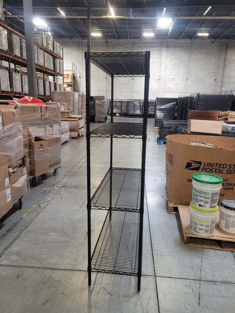 Commercial grade black epoxy wire shelving set