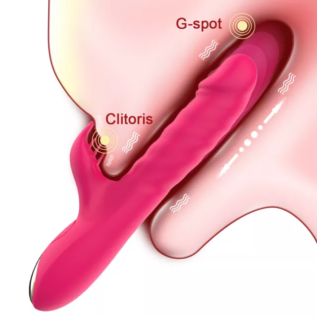 G Spot Rabbit Vibrator Thrusting Dildo Clit Stimulator Adult Sex Toy for Women